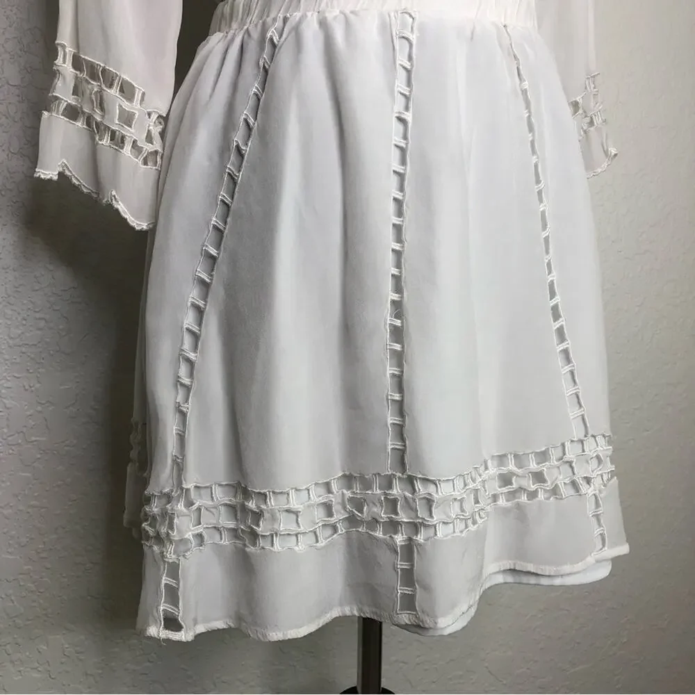 Tularosa Orsen white cutout embroidered dress size XS